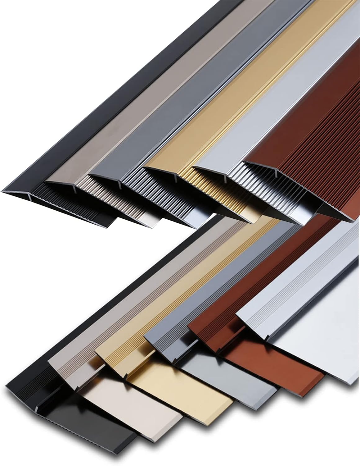 4 Inch Wide Transition Strip Wood to Tile, Smooth Transition Aluminum Alloy Threshold Strips for Doorways, Door, Carpet Trim, Cuttable& Can Customize (Color : Rose Gold)