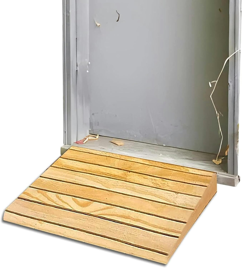 Threshold Ramp, Curb Ramp, Entry Ramp for Doorway, Solid Wood Wheelchair Threshold Ramp, Wooden Steps Stairs Ramp/Slope for Scooter Bike
