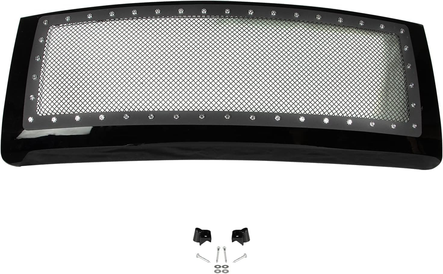 Gloss Black Rivet Style Wire Grille Front Grille Compatible with 2009 2010 2011 2012 2013 2014 Ford F 150