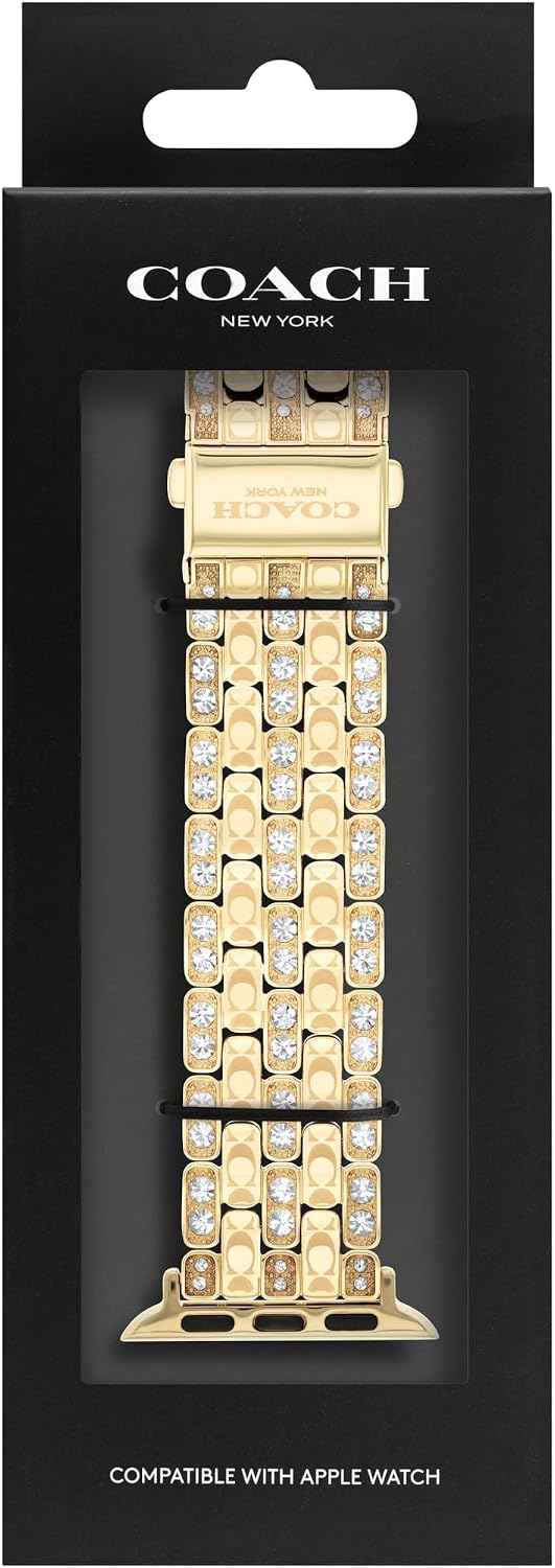 Coach Apple Watch Strap, Compatible with 38mm, 40mm, 41mm Apple Watch, Interchangeable Band, Crystal Design for a Dazzling Look, Personalize Your Style