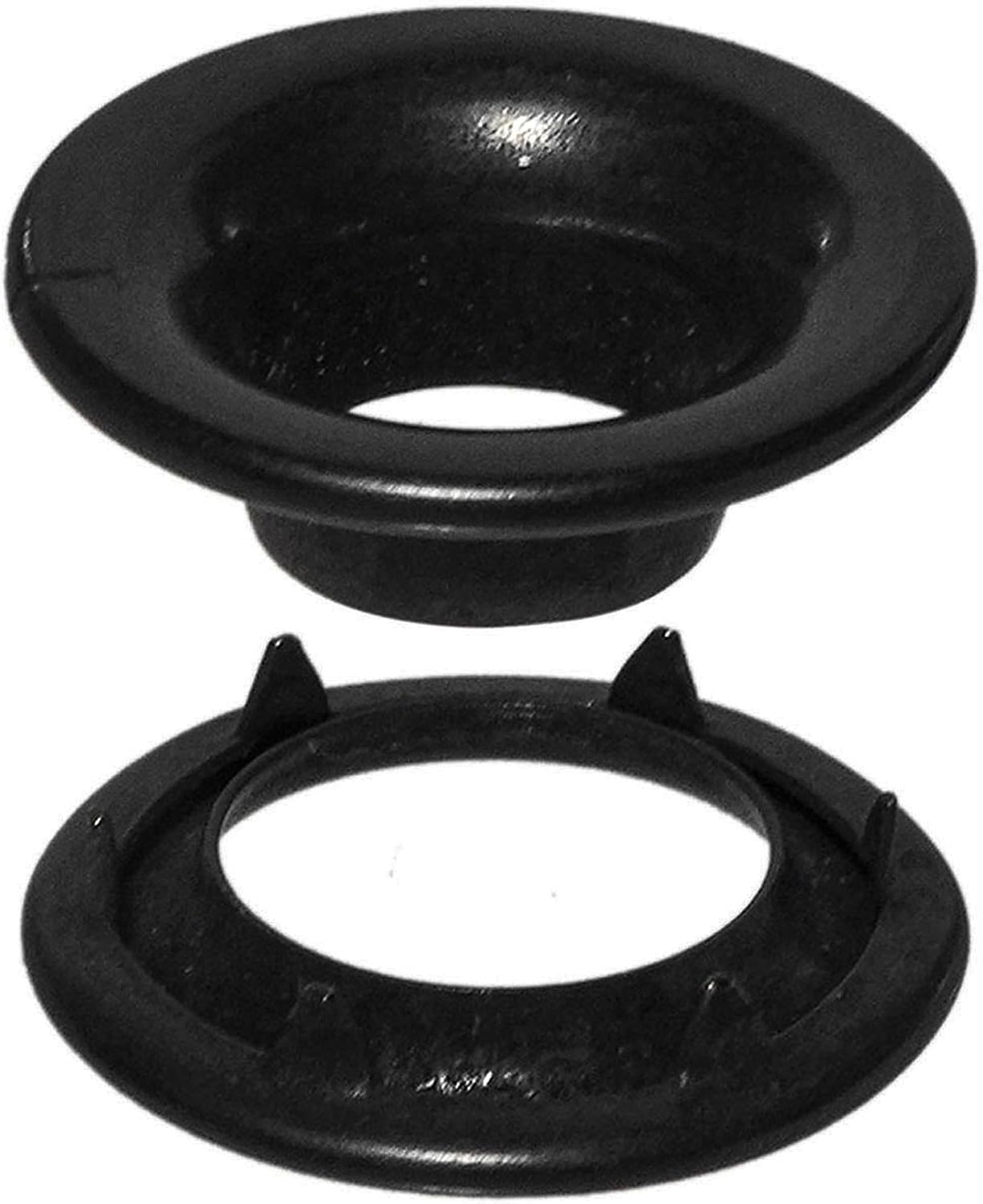 Stimpson 8RRGSWBDBC100 Rolled Rim Grommet and Spur Washer Dull Black Oxide Durable, Reliable, Heavy-Duty #8 Set (100 Sets)