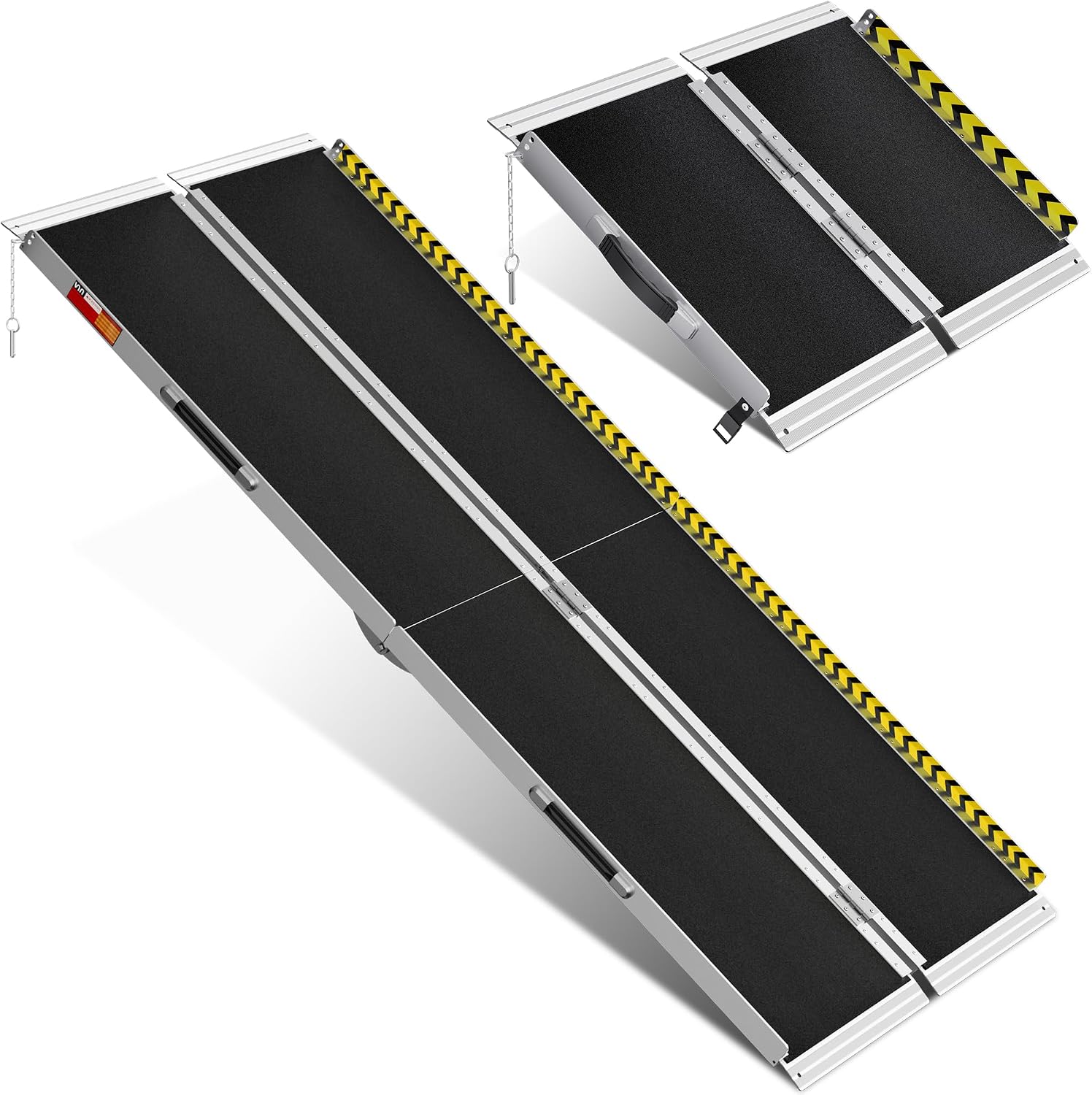 VNN 2FT & 7FT Portable Wheelchair Ramp, Non-Slip Aluminum Folding Handicap Ramp, Door Threshold Wheelchair Ramps for Home, Wheel Chair Ramp for Home Steps, Scooter Ramp for Car, Doorways, Curbs, Stair
