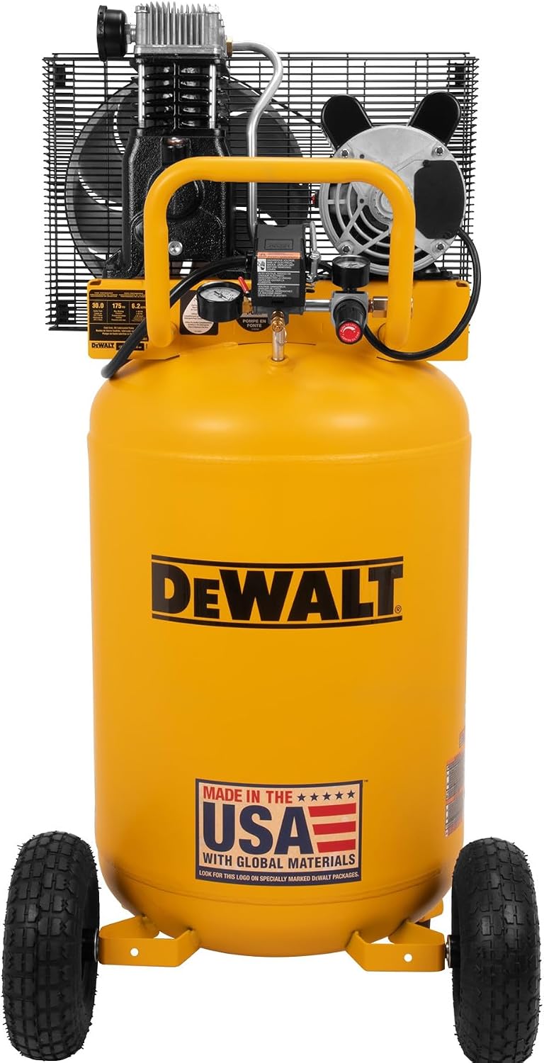 DEWALT 30 Gallon Portable Air Compressor with Max 175 PSI Electric, Oil Lube, Vertical