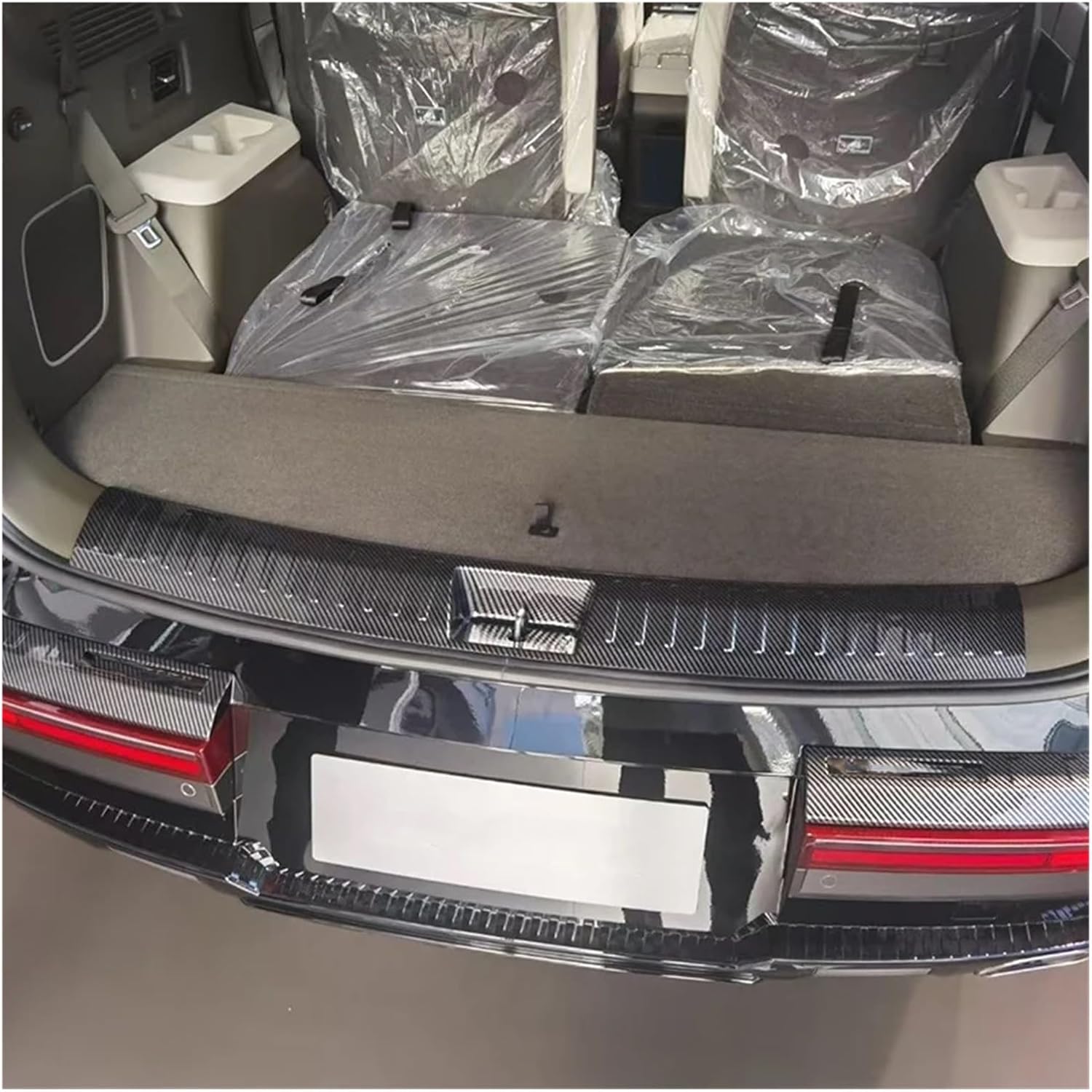 Compatible With Hyundai Santa Fe 2024-2025 2026 carbon silver Titanium Black car door threshold Inside Protector cover sill guard Trim(Titanium black)
