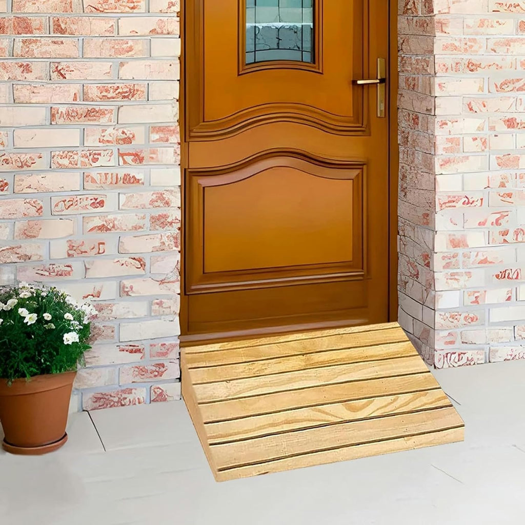 Threshold Ramp, Curb Ramp, Entry Ramp for Doorway, Solid Wood Wheelchair Threshold Ramp, Wooden Steps Stairs Ramp/Slope for Scooter Bike