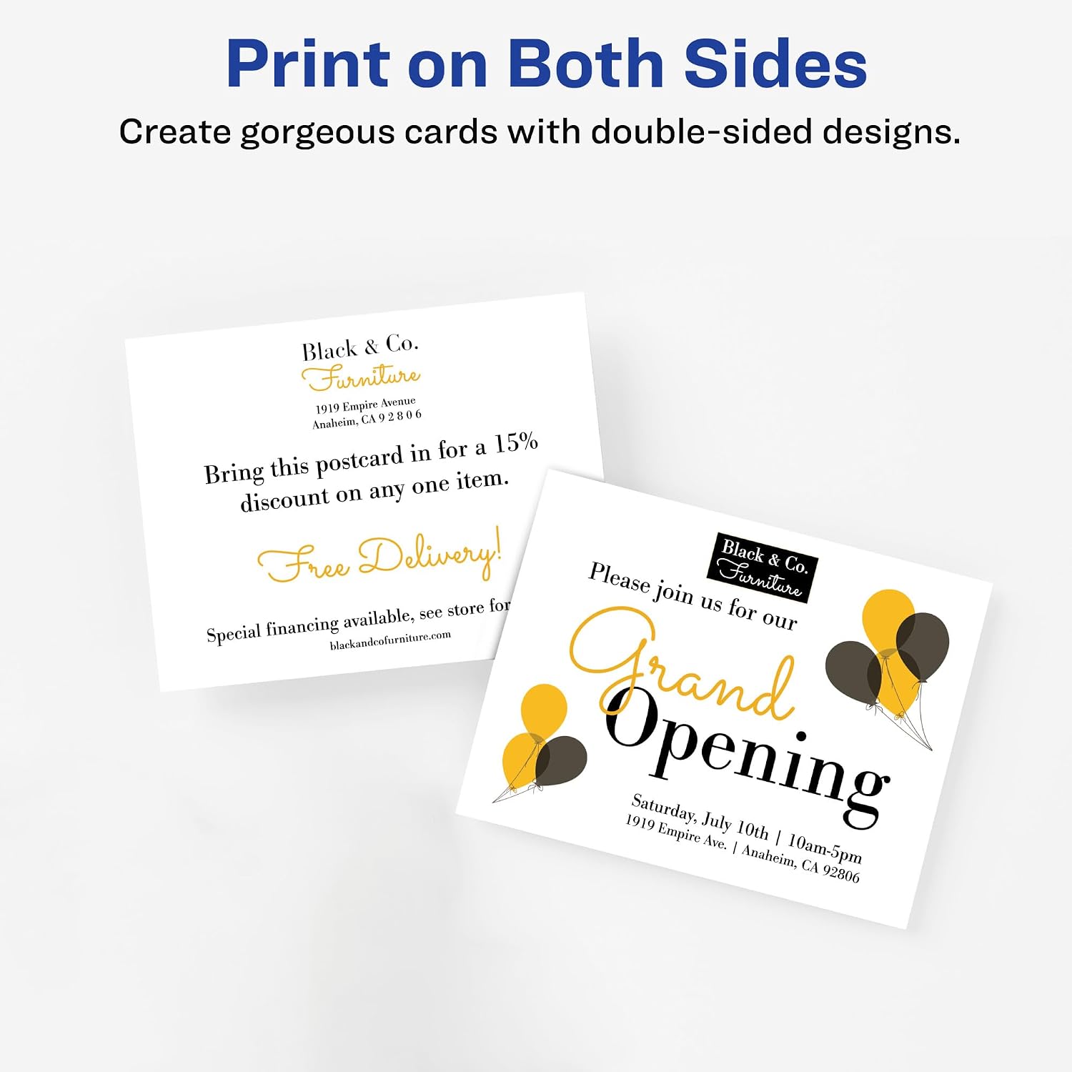 Avery Printable Postcards with Sure Feed Technology, 4' x 6', White, 6 Packs, 100 Cards per Pack, 200 Blank Postcards for Laser Printers Total (15389)