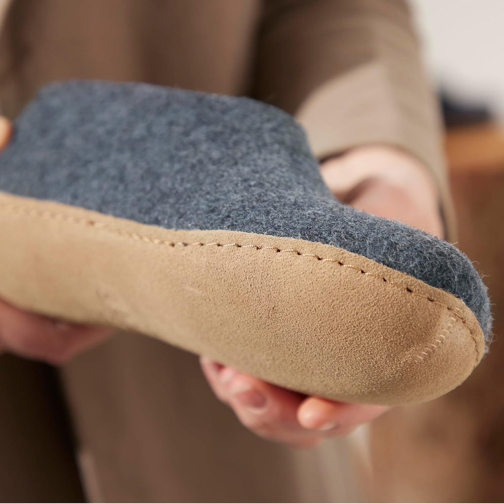 Glerups 100% quality wool mix Shoe Slipper with leather sole - Unisex