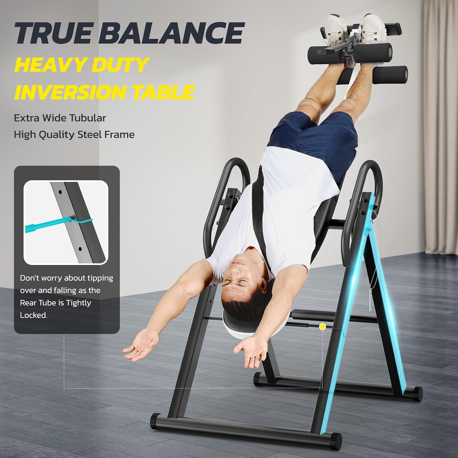 YOLEO Gravity Inversion Table for Back Pain Relief 2026 New Inversion Table w/Lumbar Support Easy to Assemble Back Stretcher Machine 300 lbs