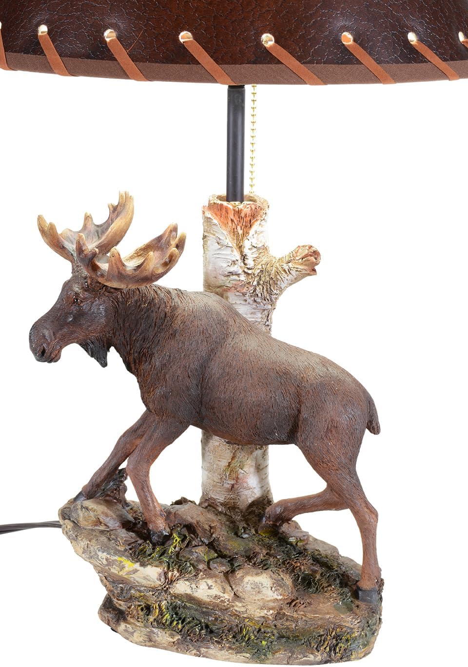 BLACK FOREST DECOR - Moose Climbing Table Lamp for Cabin, Living Room, Nightstand, Desk - Vintage Rustic Home Décor - 19.5' x 12'