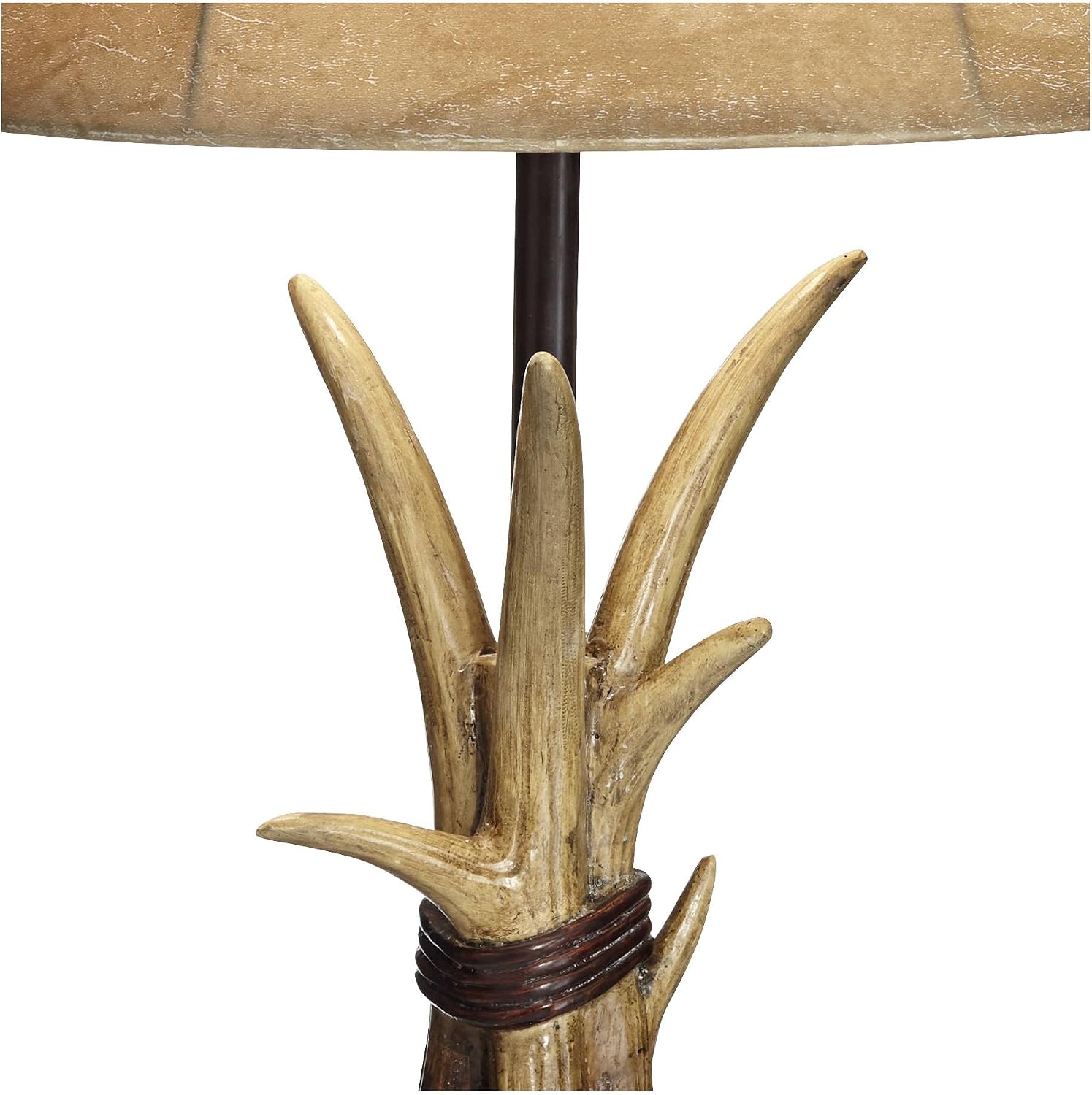 John Timberland Boone Rustic Western Cottage Core Table Lamps 27.5' Tall Set of 2 with USB Charging Port Natural Antler Bell Shade Decor for Living Room Bedroom House Bedside Nightstand Home Office