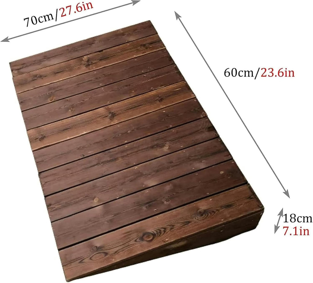 Threshold Ramp, 4/7/8/10inch Rise Wooden Threshold Ramps for Doorways, Non Slip Curb Ramp for Elderly/Disabled Entryway Ramp Wheelchair Ramp