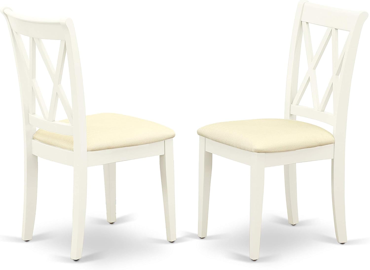 East West Furniture Antique 3-Piece Dining Set with Round Table in Linen White