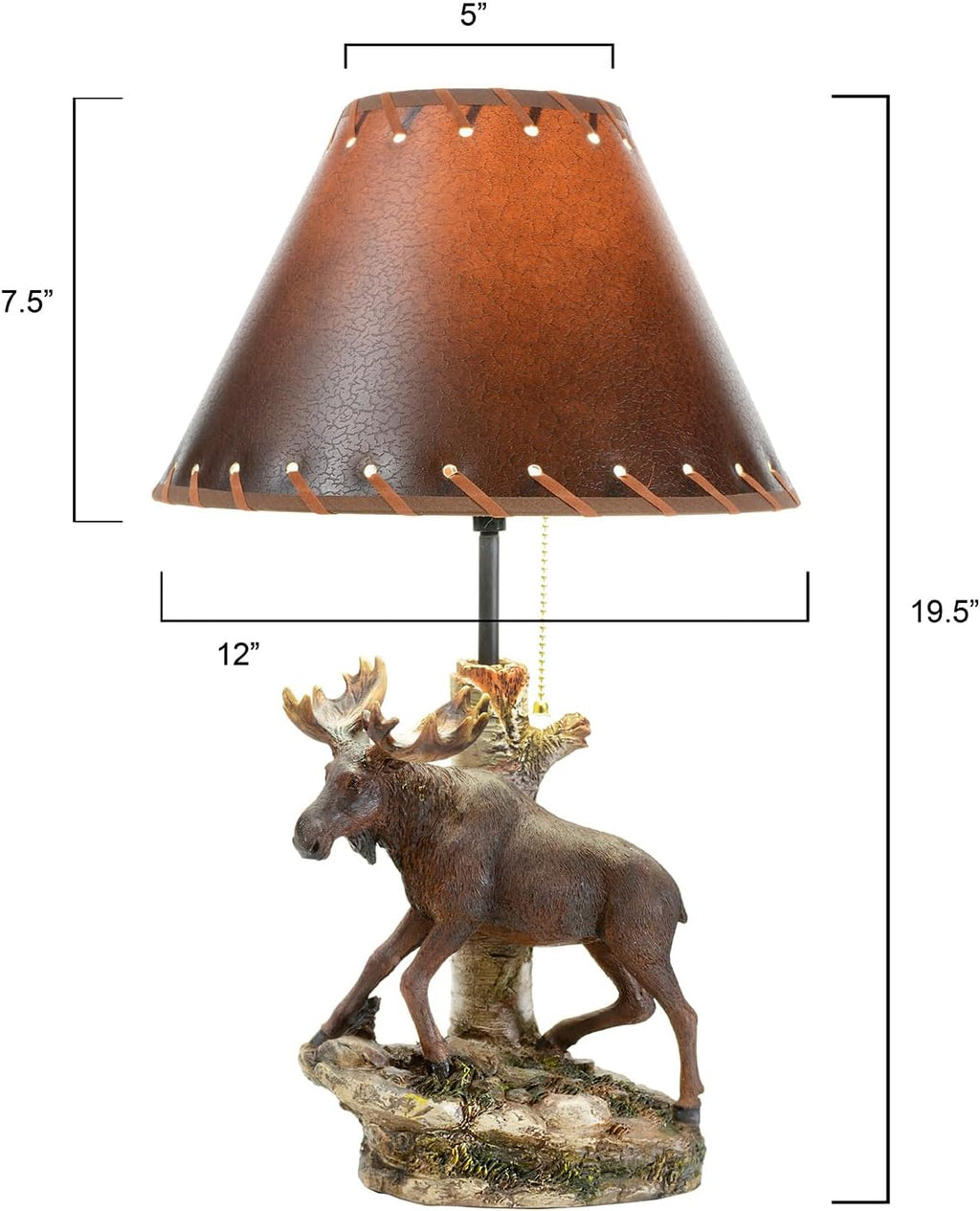 BLACK FOREST DECOR - Moose Climbing Table Lamp for Cabin, Living Room, Nightstand, Desk - Vintage Rustic Home Décor - 19.5' x 12'