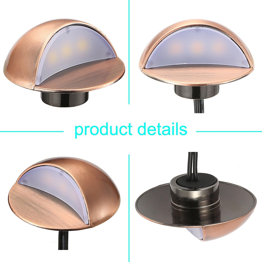 FVTLED LED Deck Lights Kit, Pack of 20 Low Voltage Step Stair Lights Φ1.97 Outdoor Garden Yard Recessed Landscape Pathway Warm White LED Deck Lighting, Bronze