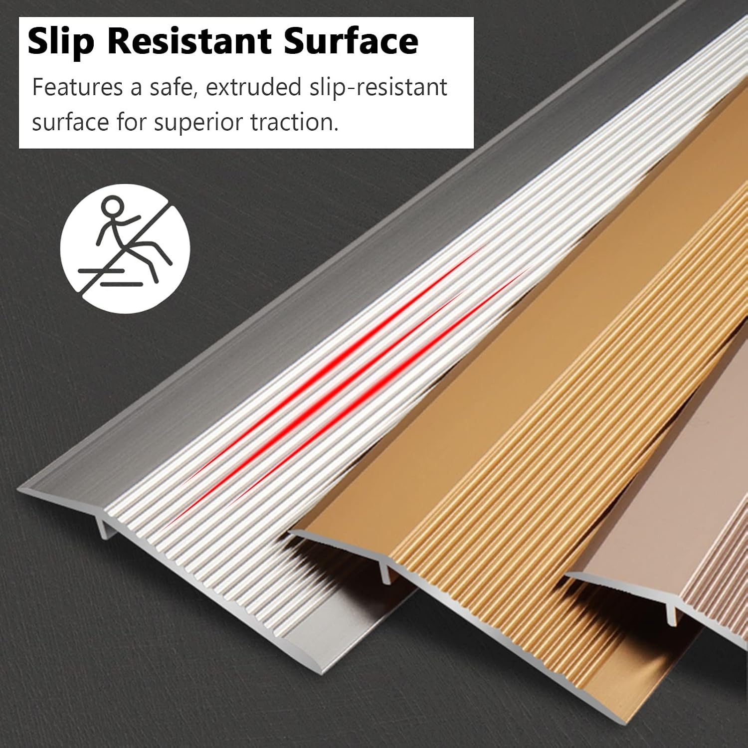 Floor Strips Between Rooms, 4inch 10cm Extra Wide Threshold Transition Ramps for Doorways, Self Adhesive Reducer/Edge Trim for Vinyl Wood Uneven Flooring, Metal,B-W 10CM - L 127cm/50in