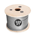 T316 Stainless Steel Cable, 3/16' 500ft Marine Grade Deck Cable Railing, 1x19 Cable for Deck Rail String Lights Hanging Clothline Porch Fence