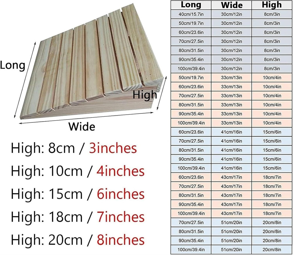 Wooden Threshold Ramp, 3/4/6/7/8 Inch Rise, Non-Slip Portable Curb Ramp for Wheelchair, Bike, Doorway, Entrance, 600 lb Capacity