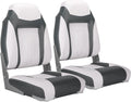NORTHCAPTAIN S1 Deluxe A Pair of Marine High Back/Low Back Folding Fishing Boat Seat for Fishing, Bass/Jon/Pontoon Boat Chairs, 4 Mounting Screws Included