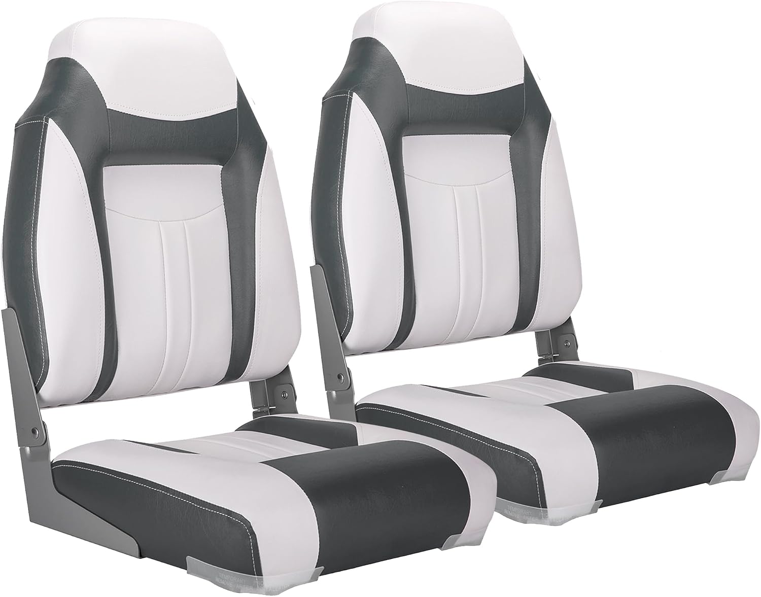 NORTHCAPTAIN S1 Deluxe A Pair of Marine High Back/Low Back Folding Fishing Boat Seat for Fishing, Bass/Jon/Pontoon Boat Chairs, 4 Mounting Screws Included