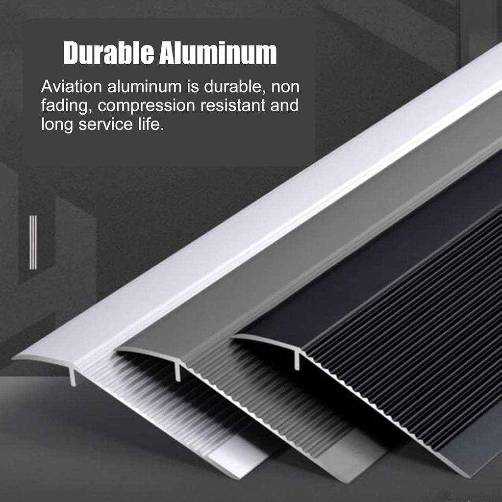 4inch Wide Threshold Floor Transition Strip Reducer Flute, Wood to Tile/Laminate to Floor Tiles, Heavy Duty Carpet Edge Strip, 90/100/110/120/130/140/150cm Long~/