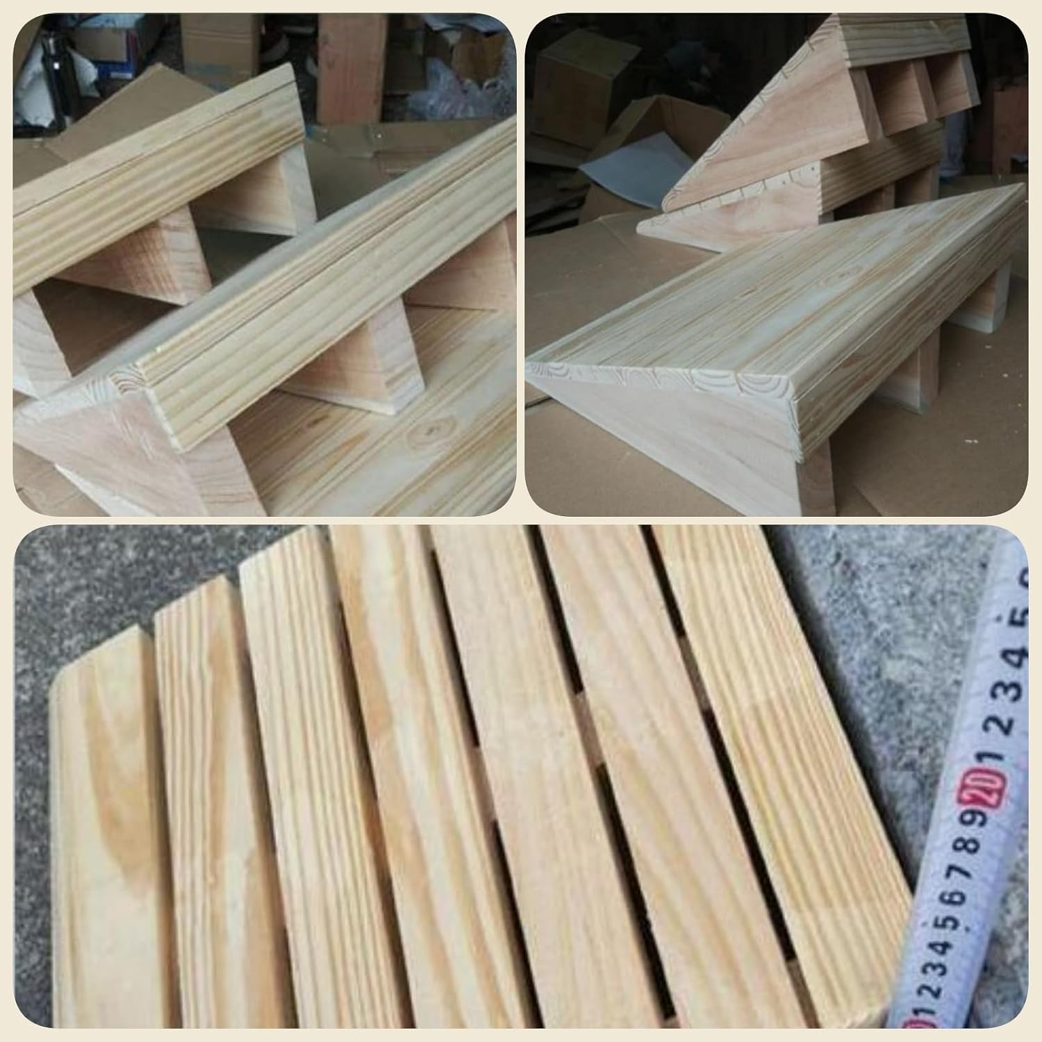 ZENSTE Solid Wood Portable Mobile Lightweight Wooden Threshold Ramps, 300Kg Capacity Wheelchair Ramp for Home Steps, Scooter Ramp for Car, Doorways, Curbs, Stairs, Indoor/Outdoor