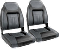 NORTHCAPTAIN S1 Deluxe A Pair of Marine High Back/Low Back Folding Fishing Boat Seat for Fishing, Bass/Jon/Pontoon Boat Chairs, 4 Mounting Screws Included