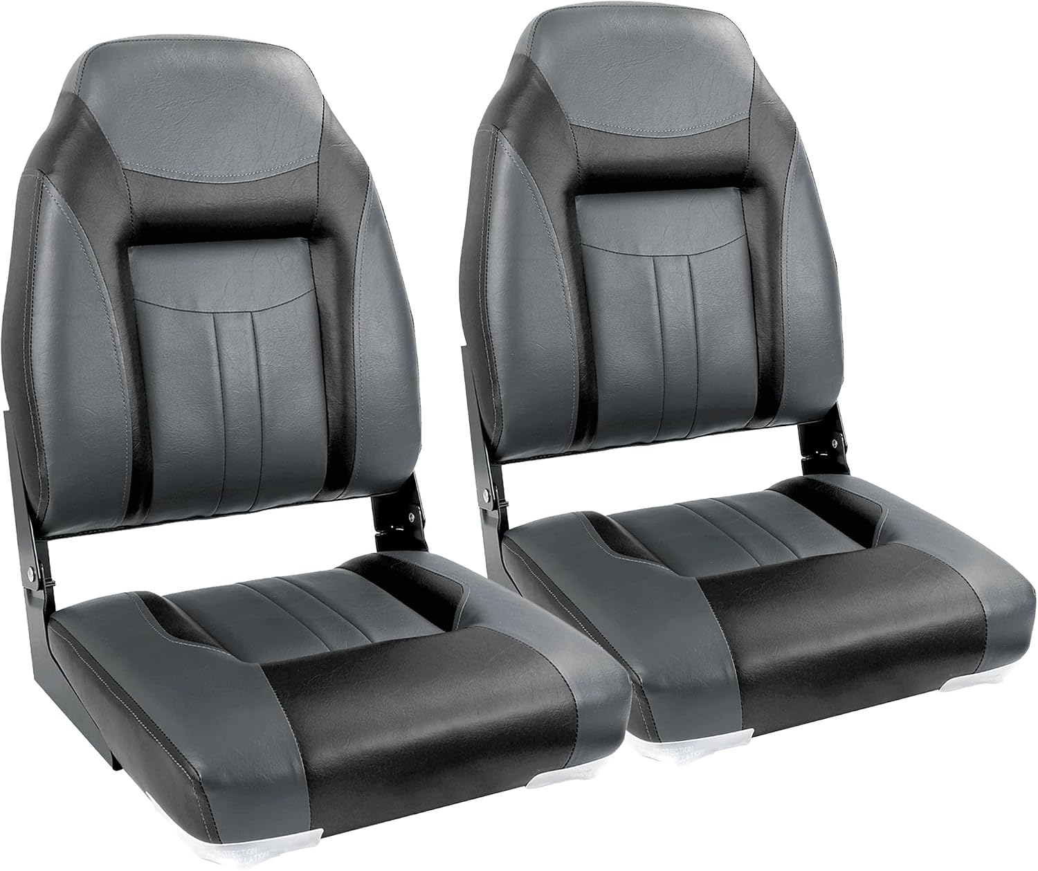 NORTHCAPTAIN S1 Deluxe A Pair of Marine High Back/Low Back Folding Fishing Boat Seat for Fishing, Bass/Jon/Pontoon Boat Chairs, 4 Mounting Screws Included