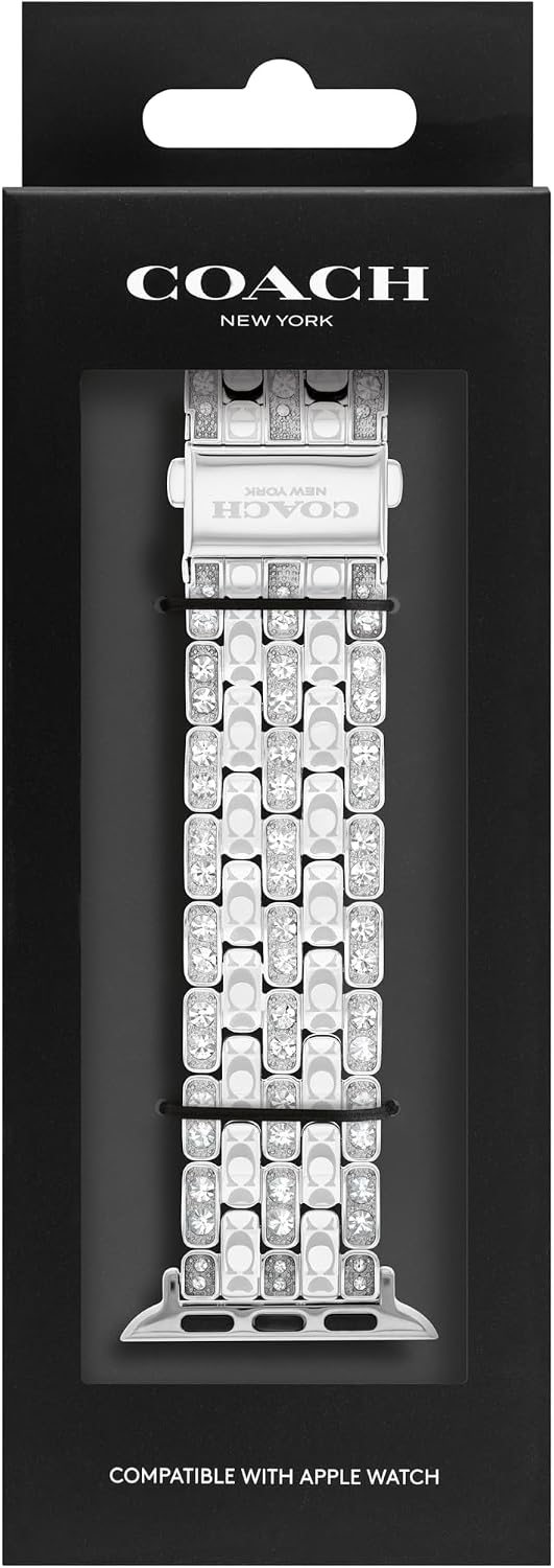 Coach Apple Watch Strap, Compatible with 38mm, 40mm, 41mm Apple Watch, Interchangeable Band, Crystal Design for a Dazzling Look, Personalize Your Style