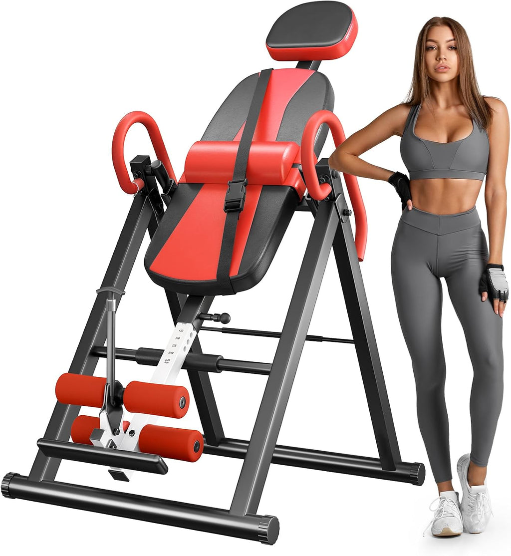 YOLEO Gravity Inversion Table for Back Pain Relief 2026 New Inversion Table w/Lumbar Support Easy to Assemble Back Stretcher Machine 300 lbs