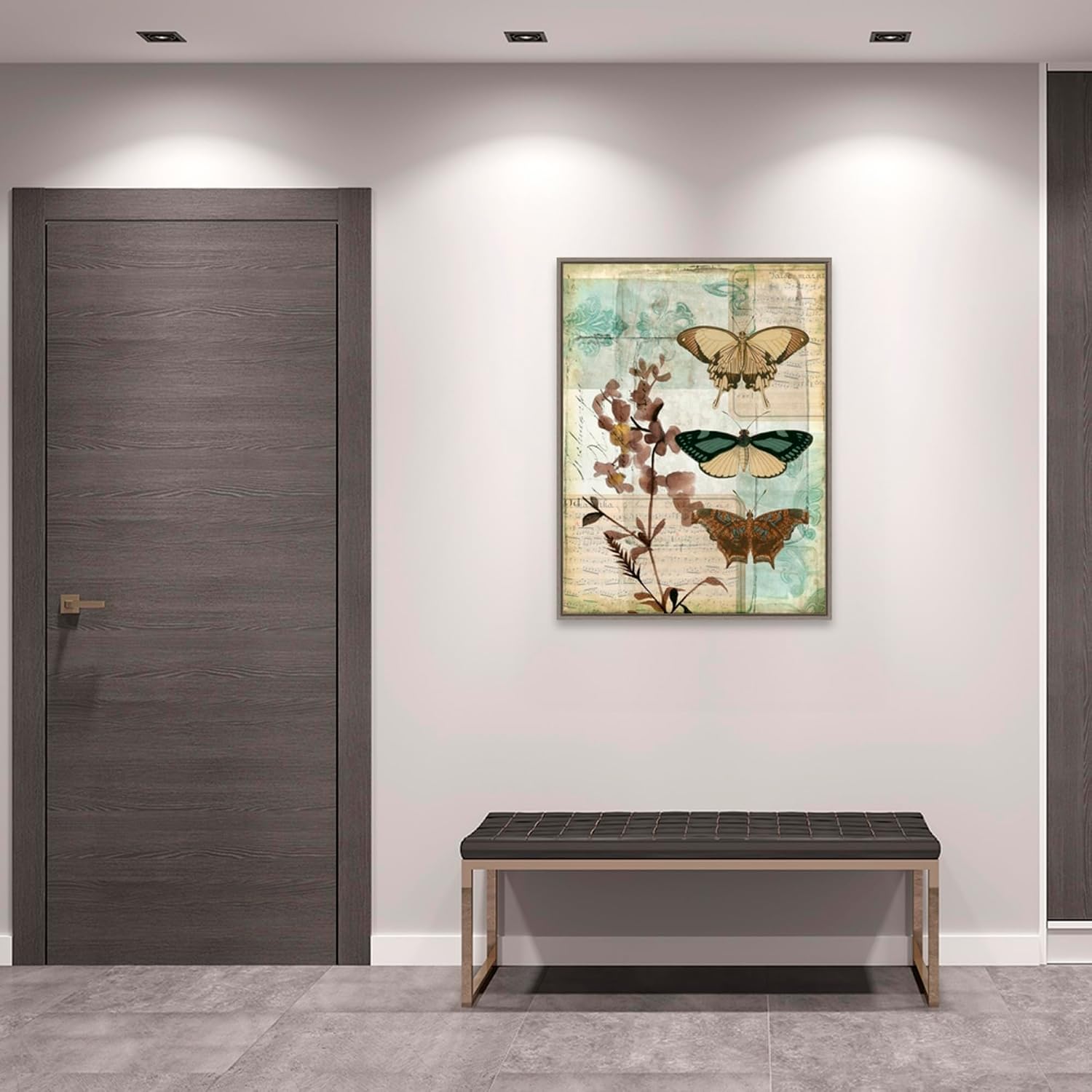 Amanti Art Framed Canvas Wall Art 42x32 Music Box Butterflies II by Jennifer Goldberger, Framed Wall Art Canvas, Animals Artwork, Country Rustic Decor, Oversize Poster Painting for Living Room,