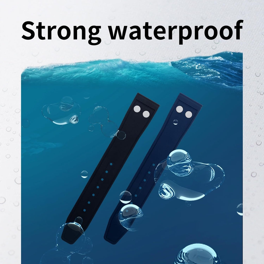 KLVN 20mm Nature Fluororubber FKM Rubber With Rivet Watchband For IWC Big Pilot Mark Portugieser TOP GUN Soft Wristband