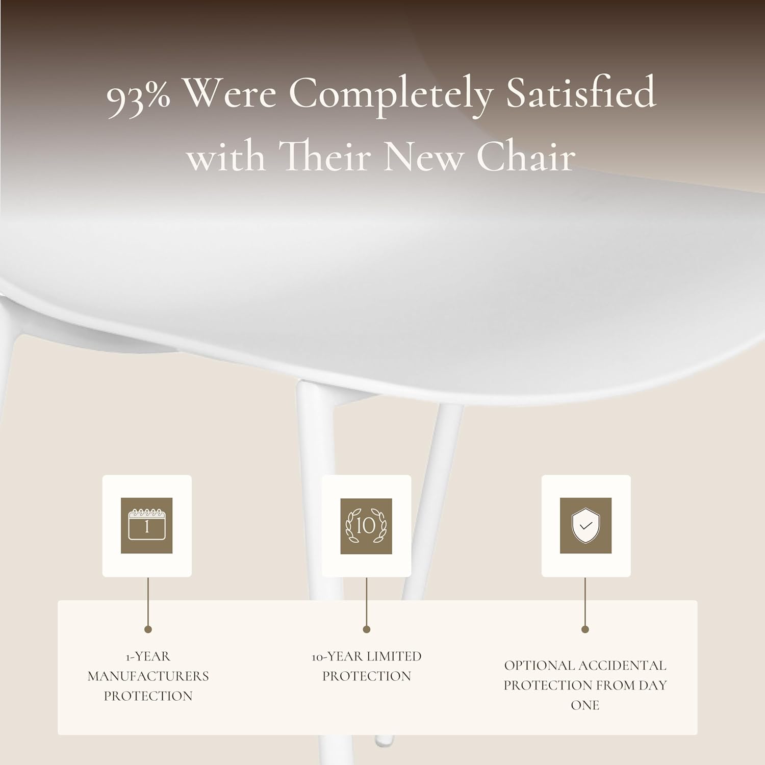 POLY & BARK Isla Modern Dining Chairs Set of 4 – Mid Century Modern Plastic Dining Chair with Metal Legs – Kitchen & Dining Room Chairs – Indoor/Outdoor – White