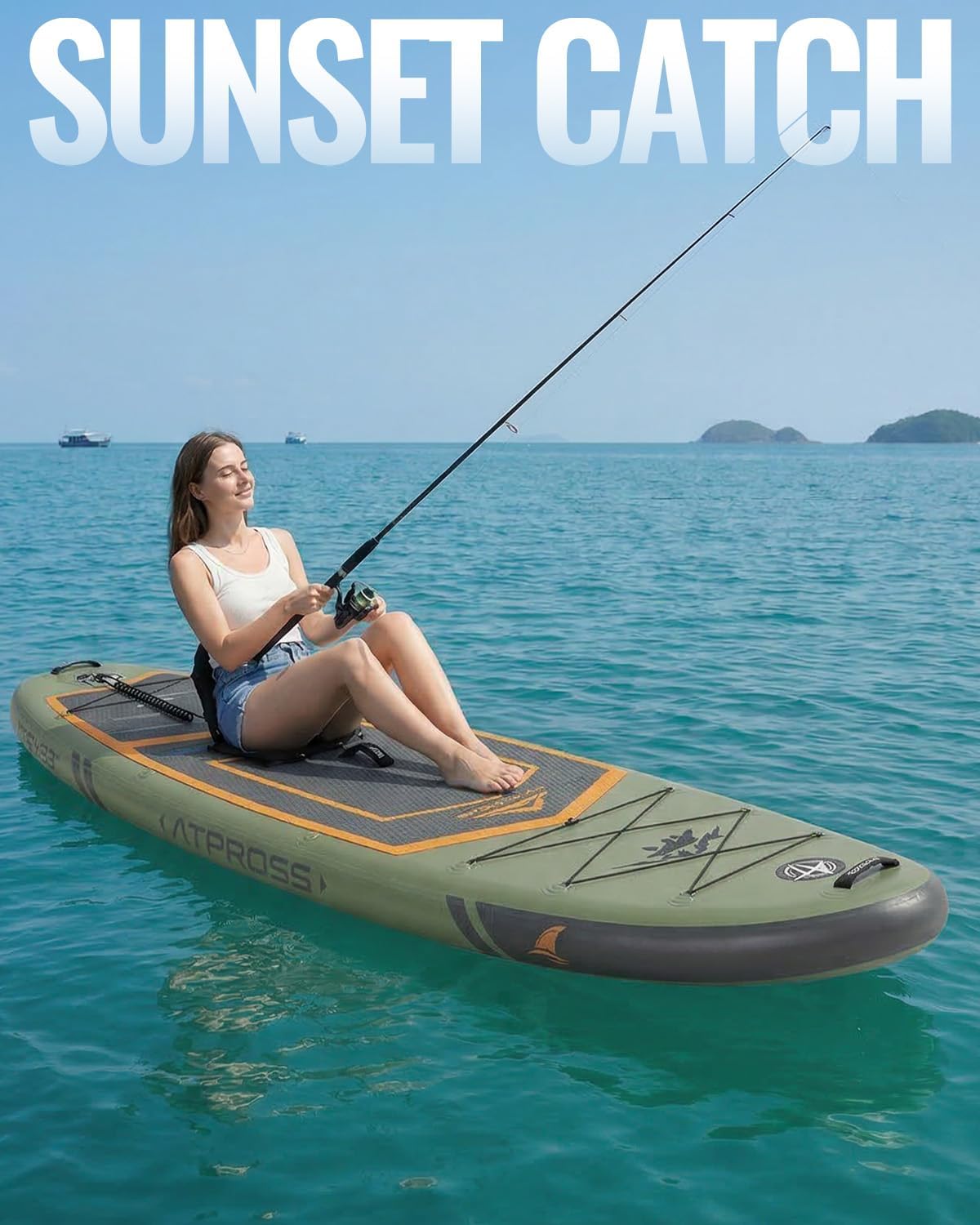 10'6''x33''Inflatable Stand Up Paddle Board, 400lbs Extra Wide Stand Up Paddleboard with Kayak Seat, Anti-Slip EVA Deck Premium SUP Accessories Kit, Non-Slip Stable Deck Boat