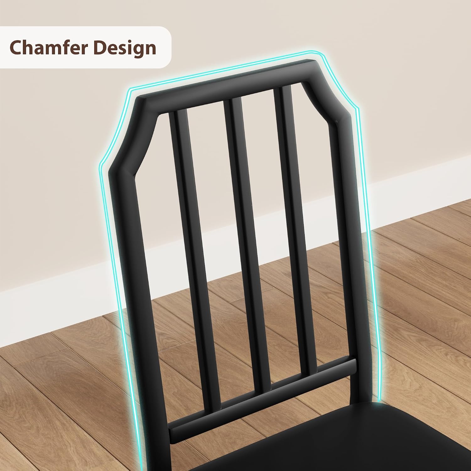 IDEALHOUSE Dining Table Set for 2, Kitchen Table Set of 2 with Upholstered Cushion Chairs, Dining Room Table Set for 2 with Kitchen Chairs, Easy to Assemble, Suitable for Apartment - (Shadow Glass)