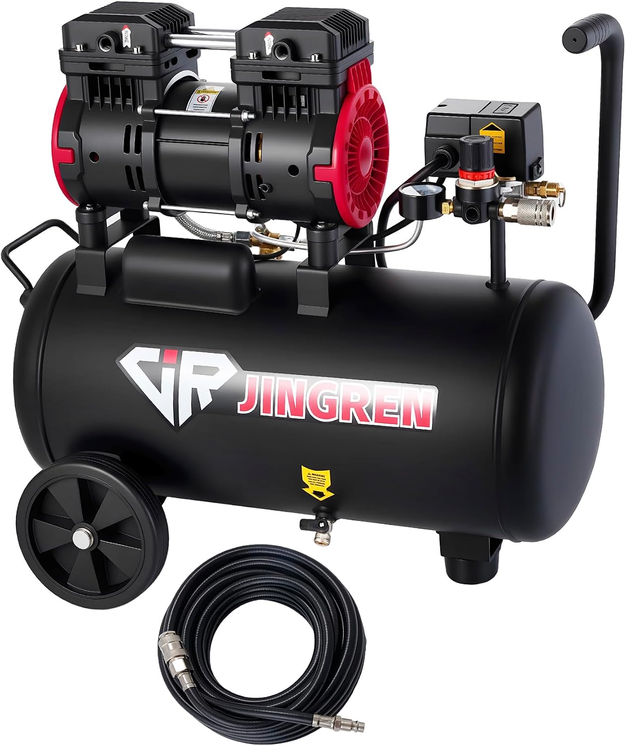 8 Gallon Quiet Oil Free Air Compressor With Air hose, Only 68dB, 2HP | Oilless Quiet Air Compressor, 4.2CFM, Max 120 PSI, 8 Gallon Air Tank for Car Repair, Spray Painting, Nailing With Air Hose