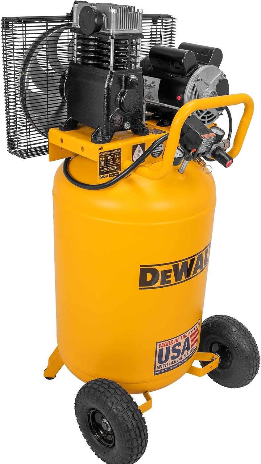 DEWALT 30 Gallon Portable Air Compressor with Max 175 PSI Electric, Oil Lube, Vertical