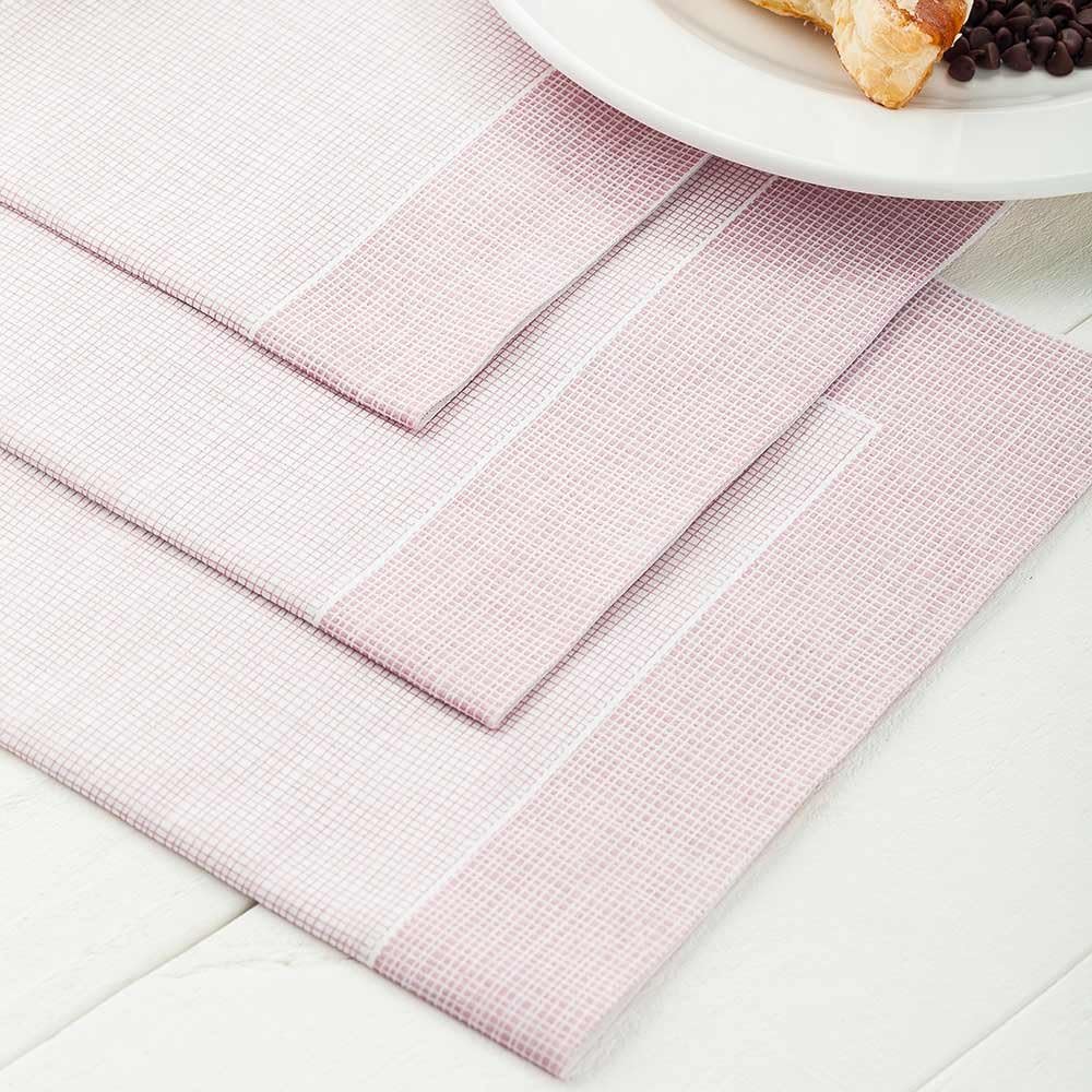 Restaurantware Luxenap 15.8 x 15.8 Inch Linen-Feel Napkins 600 airlaid Disposable Napkins - Sustainable Durable White Paper Square Paper Napkins With Burgundy Threads For All Kinds Of Events