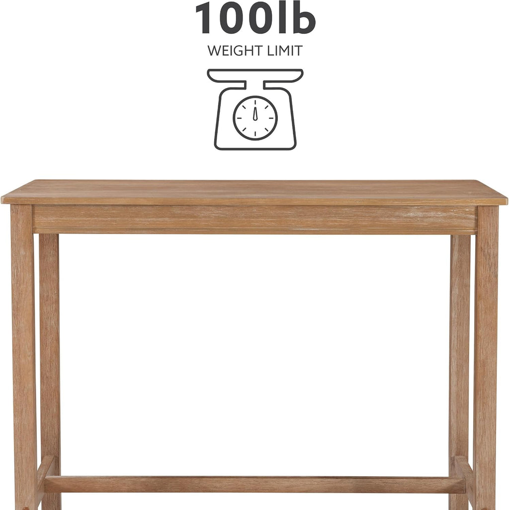 Linon 42 inch Height Pub Claridge Table, Distressed Brown Bar