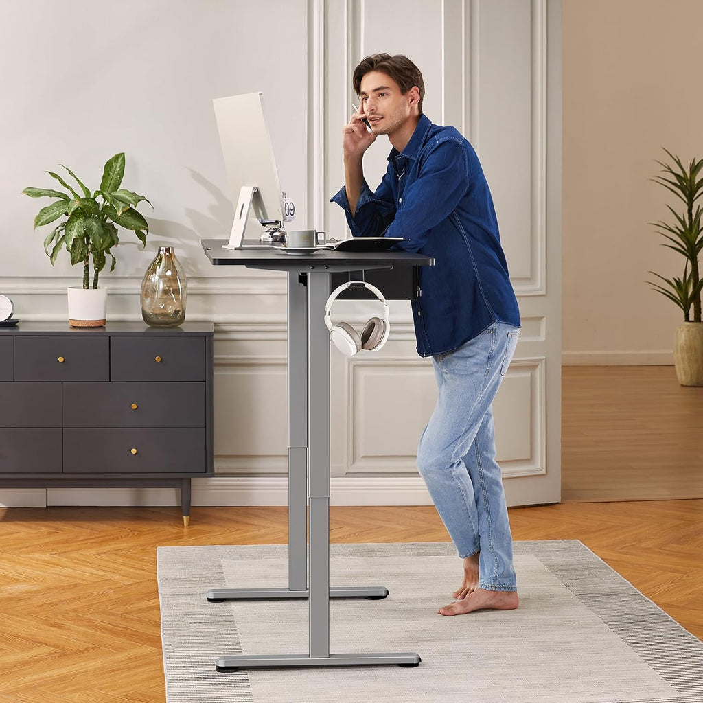 ErGear Electric Stand up Desk Frame,4 Memory Height Settings Height Adjustable Table Legs, Sit Stand Desk Frame Up to 47.2' , Ergonomic Standing Desk Base Workstation, Grey Frame Only