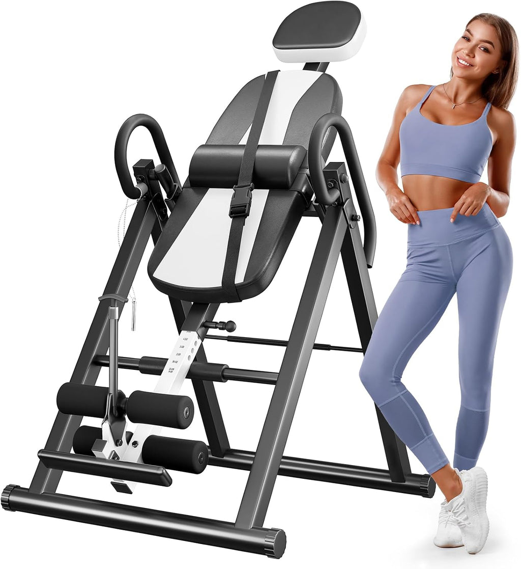 YOLEO Gravity Inversion Table for Back Pain Relief 2026 New Inversion Table w/Lumbar Support Easy to Assemble Back Stretcher Machine 300 lbs