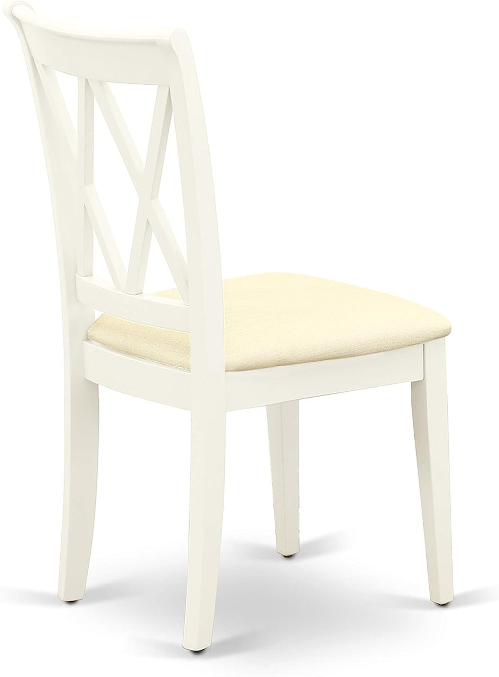 East West Furniture Antique 3-Piece Dining Set with Round Table in Linen White