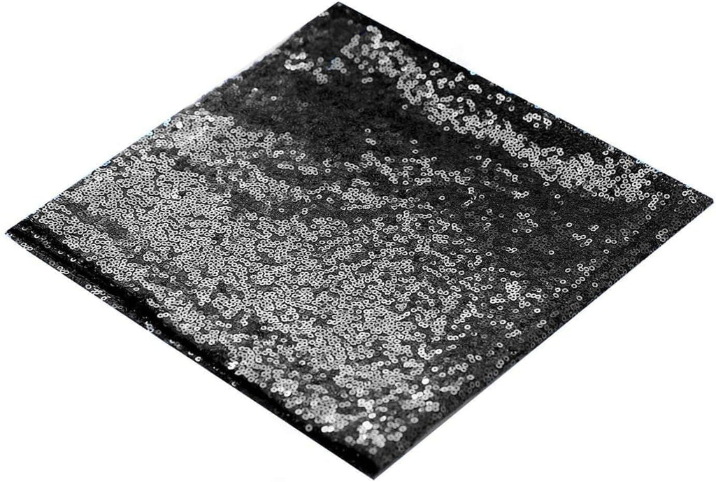 50 pcs 20-Inch Black Sequins Napkins - for Wedding Party Restaurant Holiday Dinner