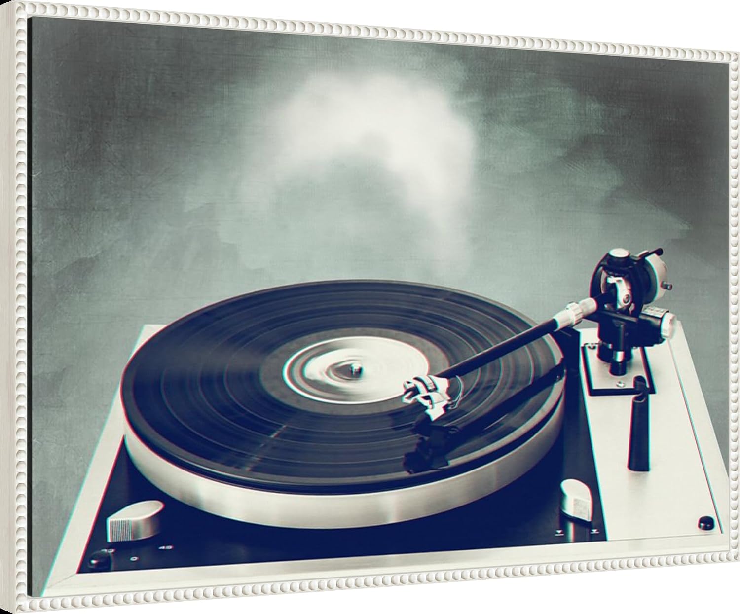 Amanti Art Framed Canvas Wall Art 23x33 Retro Record Player by Dirk Wustenhagen, Framed Wall Art Canvas, Music Artwork, Traditional Decor, Large Poster Painting for Living Room, Bedroom, Bathroom,