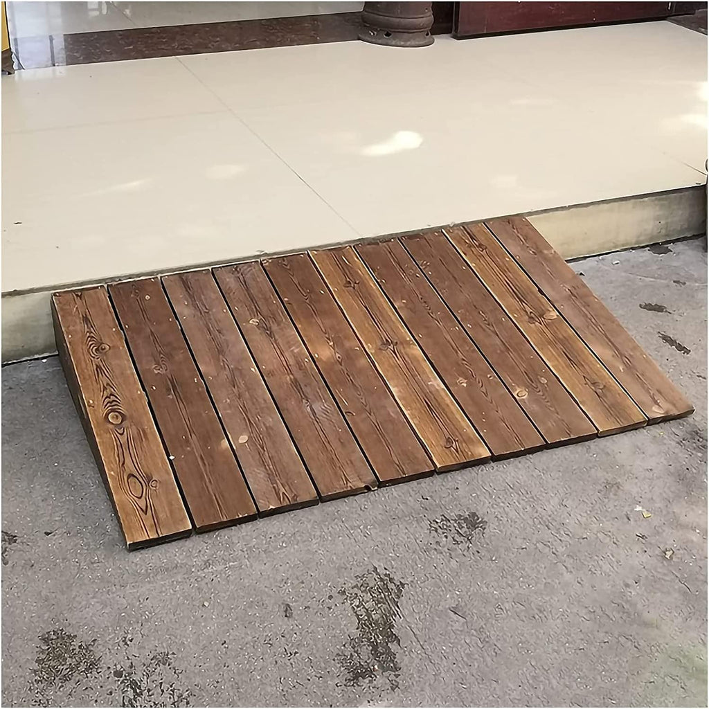 Handicap Ramps Solid Wood Threshold Ramp Anti-Slip Surface Wheelchair Ramp Scooter Ramp for Doorway Entry Portable Handicap Ramps Sturdy