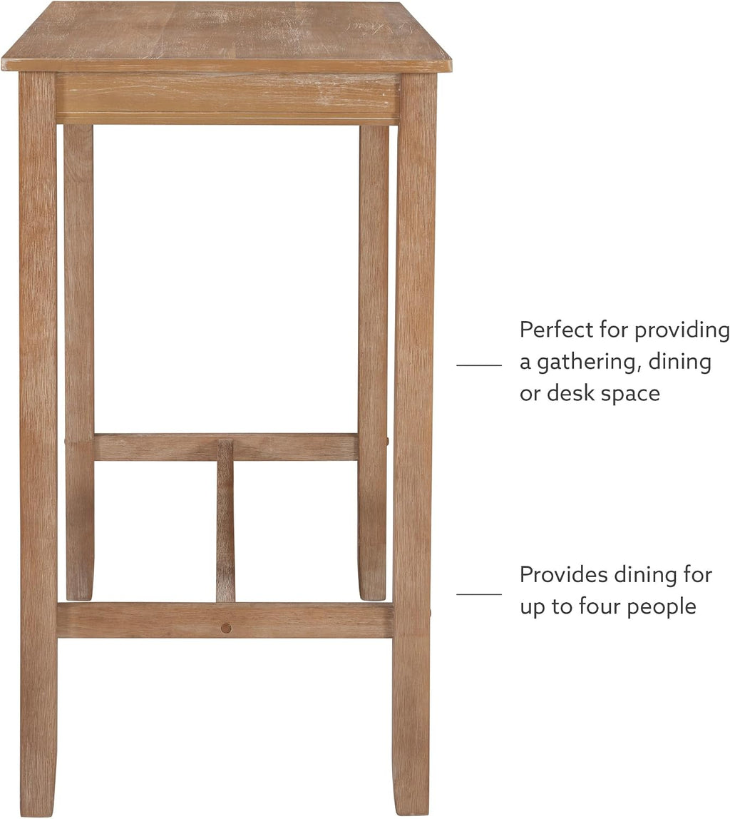 Linon 42 inch Height Pub Claridge Table, Distressed Brown Bar