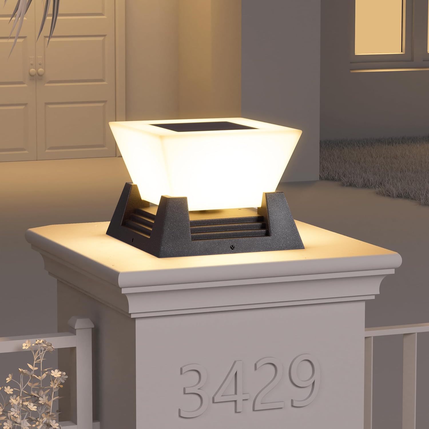 Outdoor Post Lights, 11' Hard Wired Pillar Light, IP54 Waterproof Column Lamp E26 LED Bulb Modern Fence Deck Lantern 3000K Outside Landscape Lighting for Patio Garden Backyard Gate Decoration