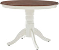 Crosley Furniture Shelby Traditional Round Wood Dining Room Table, Distressed White