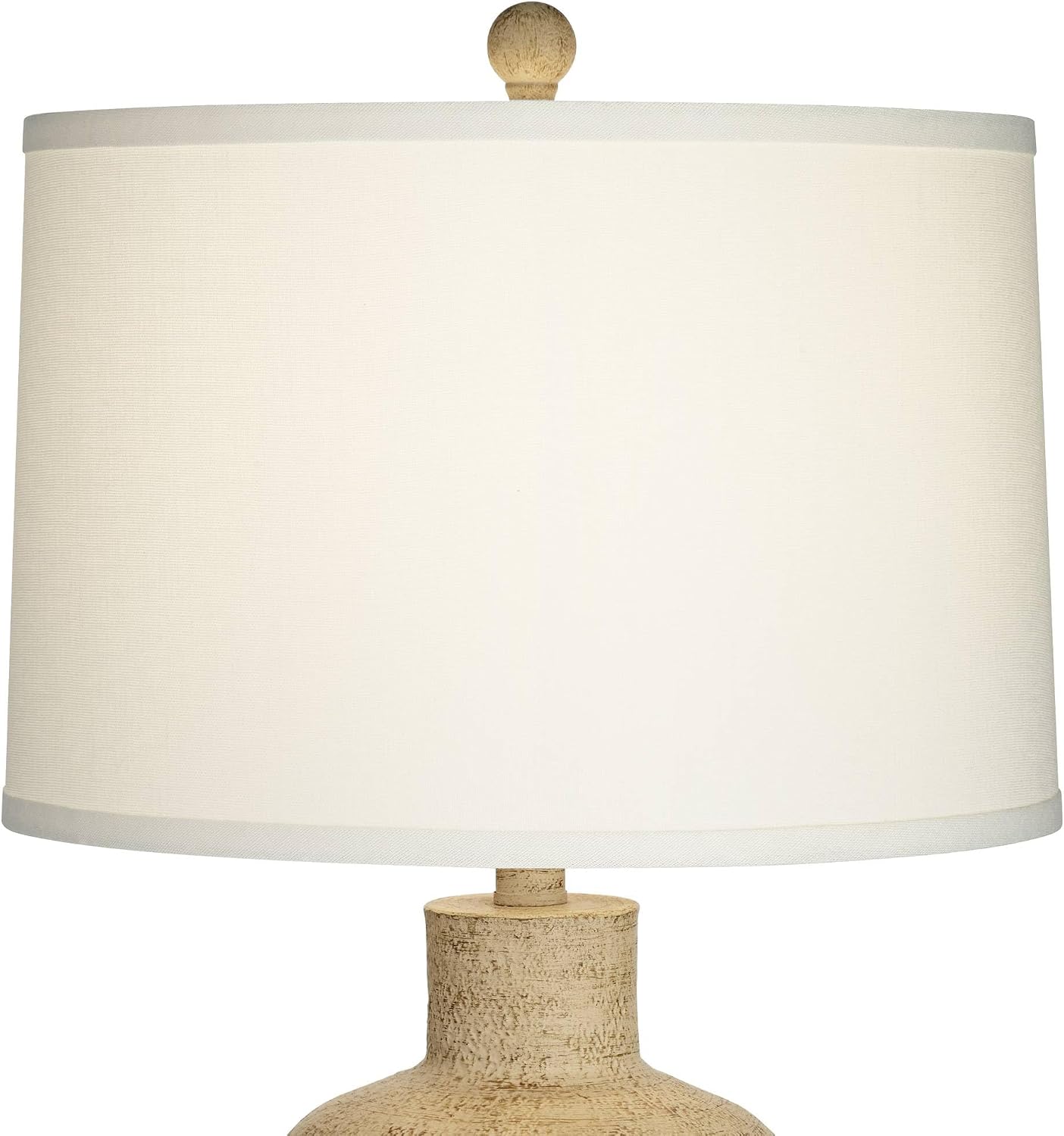 360 Lighting Delon 26 1/2' Tall Jar Farmhouse Rustic Country Cottage Core Coastal Table Lamp Natural Brown Beige Terra Cotta Finish Single White Shade Living Room Bedroom Bedside Nightstand House