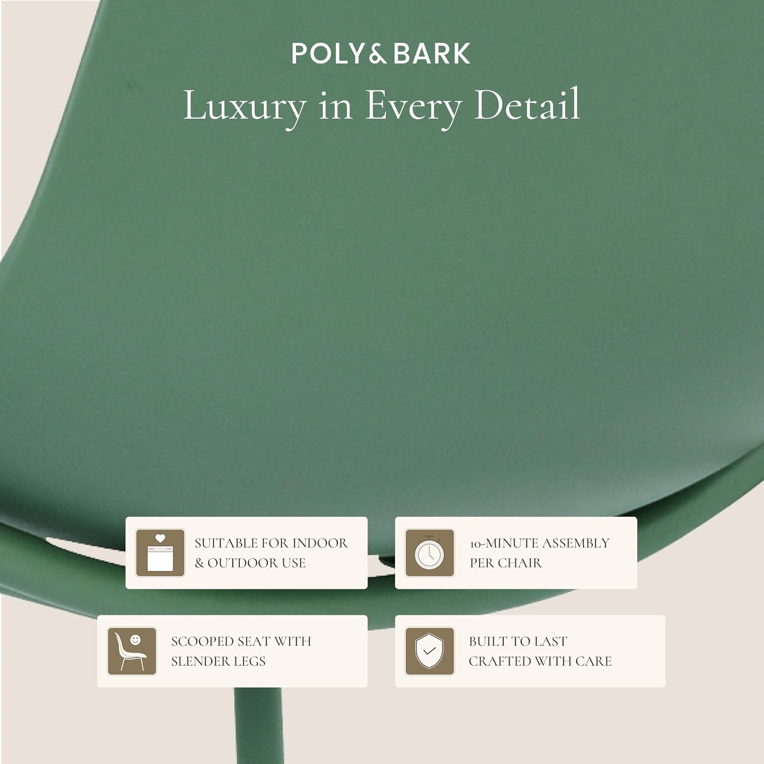 Poly & BARK Isla Bar Stools Set of 3 – Counter Height Bar Stool for Kitchen – Set of Counter Stools – Indoor/Outdoor Barstools – Modern Kitchen Bar Stools - Pistachio Green