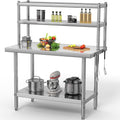 YITAHOME NSF Stainless Steel Table with Overshelves, 30' X 24' Work Table with 30' X 12' Shelf, Metal Table Prep Table for Home Kitchen Restaurant Garage Warehouse